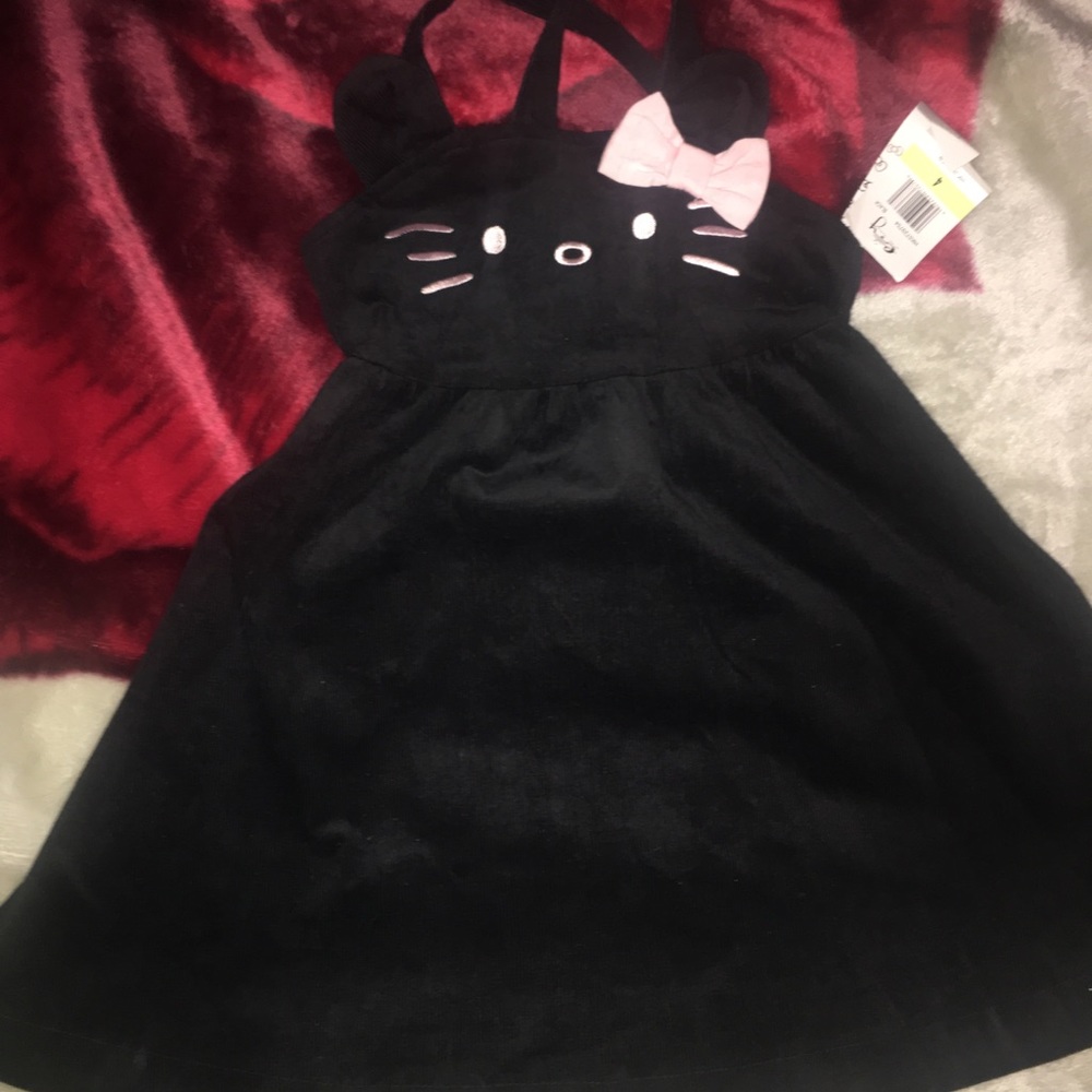 Black corduroyed hello kitty dress sz 4